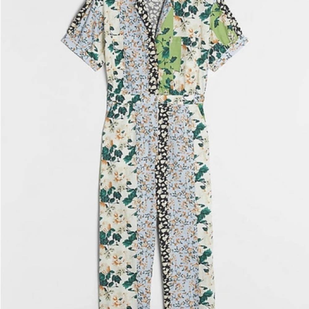 Anthropologie x dRA Floral Patchwork Multicolor Jumpsuit